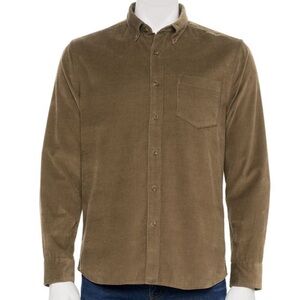 Sonoma Goods for Life Corduroy Long Sleeve Perfect Length Button Down Shirt